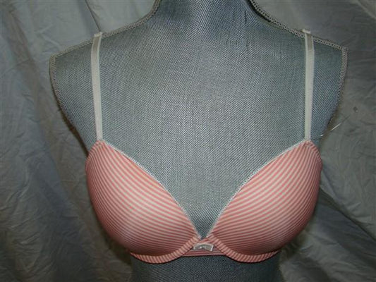 NWT Kensie 34C It's All About Me T-Shirt Bra 7313551 Pink & White Stripe 123181