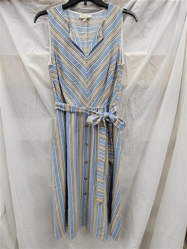 NWT 52 Seven 1x Wistful Stripe Preppy Sleeveless Dress 123196