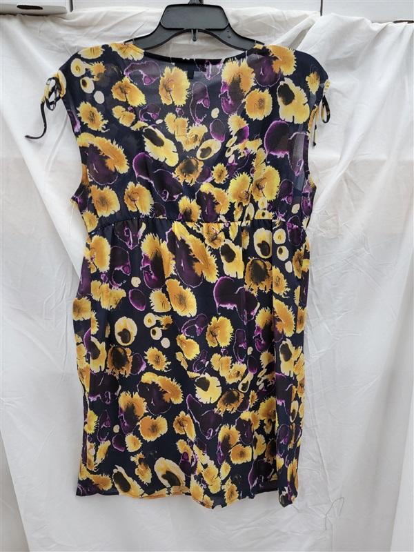 NWOT Glam Boutique S Mod Pansy Ruched Sleeves Shift Dress 123200