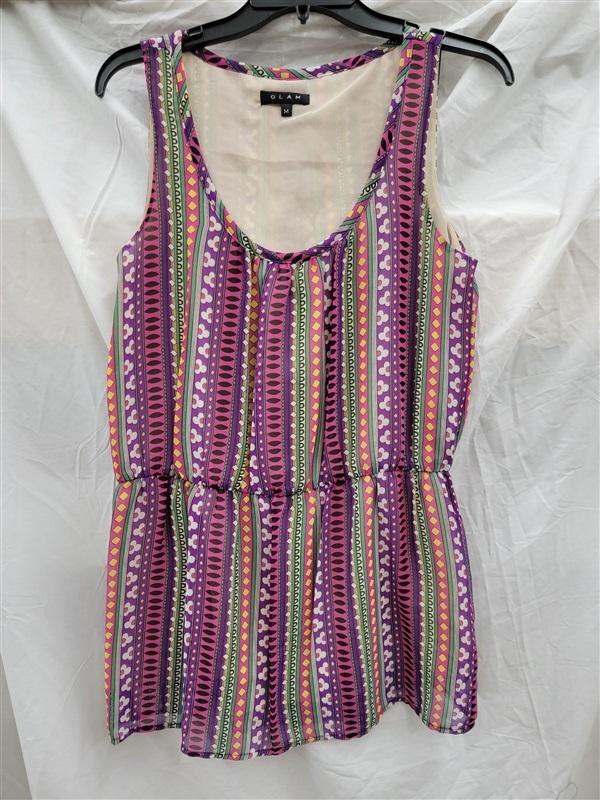 NWOT Glam Boutique Large Pink Mod Stripe Shift Dress 123201
