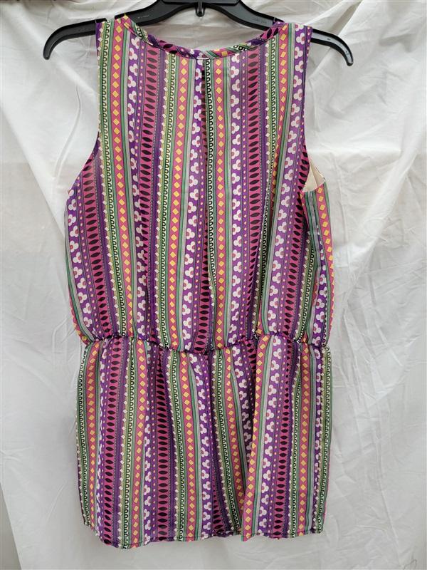 NWOT Glam Boutique Large Pink Mod Stripe Shift Dress 123201