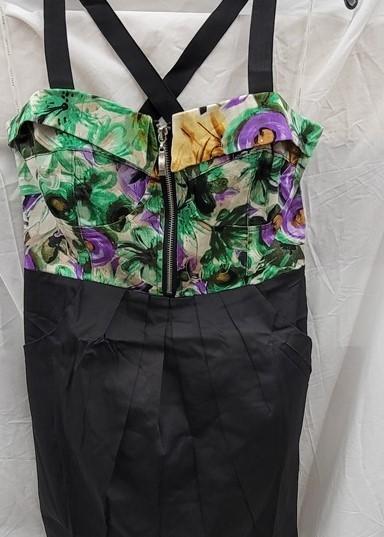 NWT Lucy in Paris L Green Poppy Sweetheart Neckline Body Con Dress 123202
