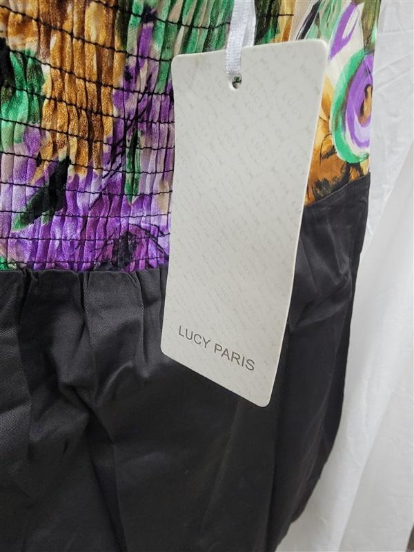 NWT Lucy in Paris L Green Poppy Sweetheart Neckline Body Con Dress 123202