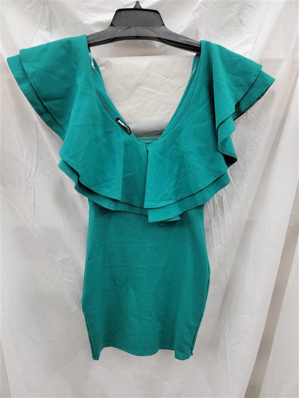NWT Fashion Nova SM Life's A Little Ruffle Mini Dress Green Body Con 123232