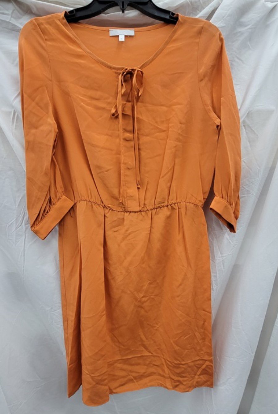 NWT Glam Boutique SMALL Orange 100% Silk Bow Mini Dress 123233