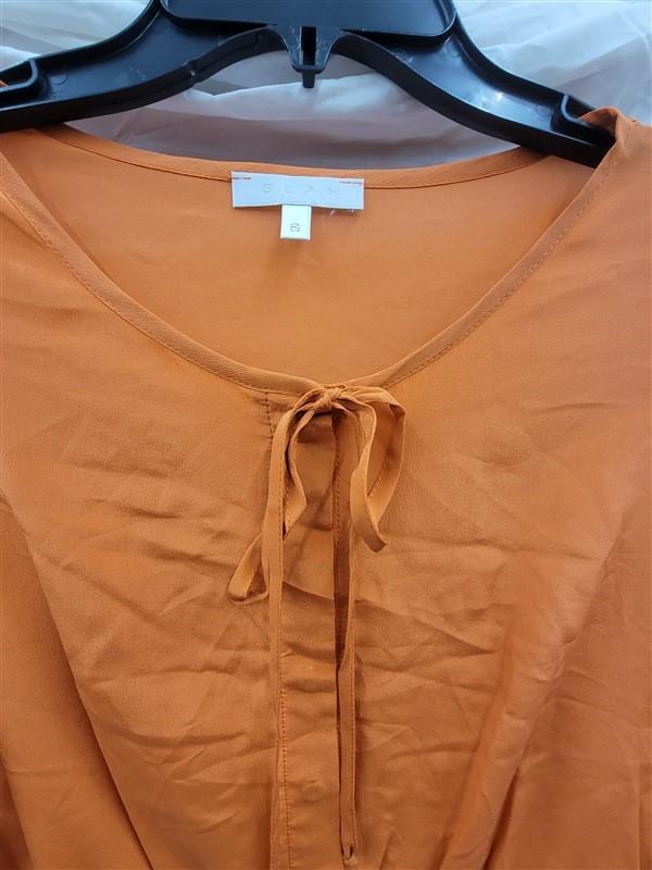NWT Glam Boutique SMALL Orange 100% Silk Bow Mini Dress 123233
