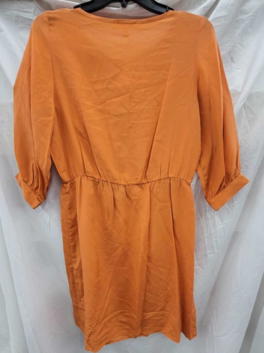 NWT Glam Boutique SMALL Orange 100% Silk Bow Mini Dress 123233