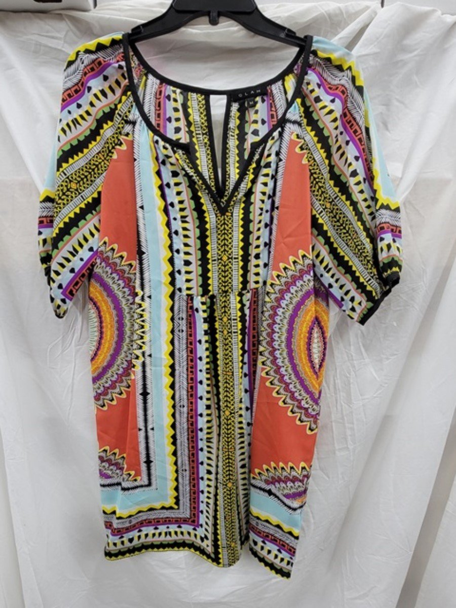 NWOT Glam Boutique M Ikat Key Hole Shift Dress 123235