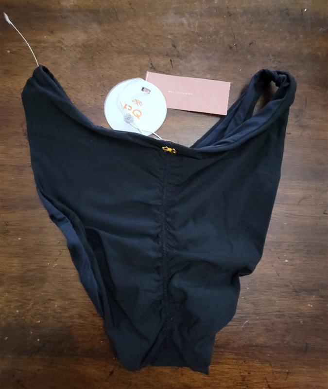 NWT Pilyq L Midnight High Cut Full Black Bikini Bottoms 123240