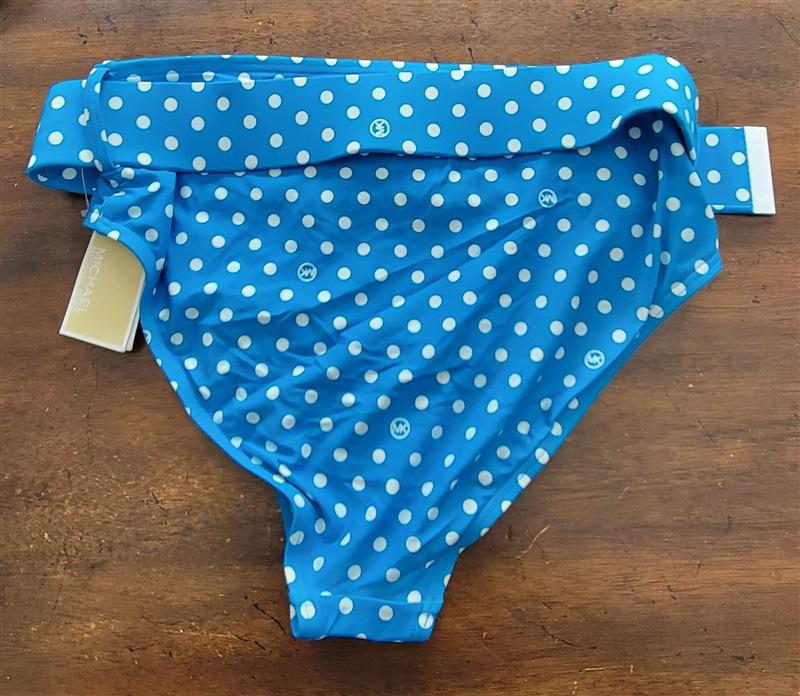 NWOT Michael Kors M High-Waist Belted Polka Dot Bikini Swim Bottom 123246