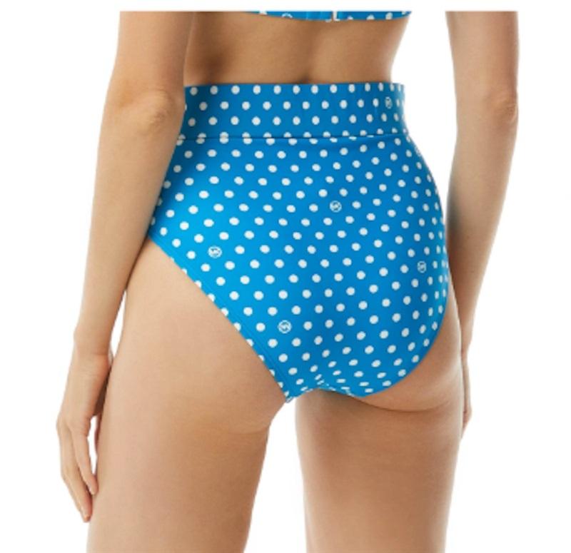 NWOT Michael Kors M High-Waist Belted Polka Dot Bikini Swim Bottom 123246