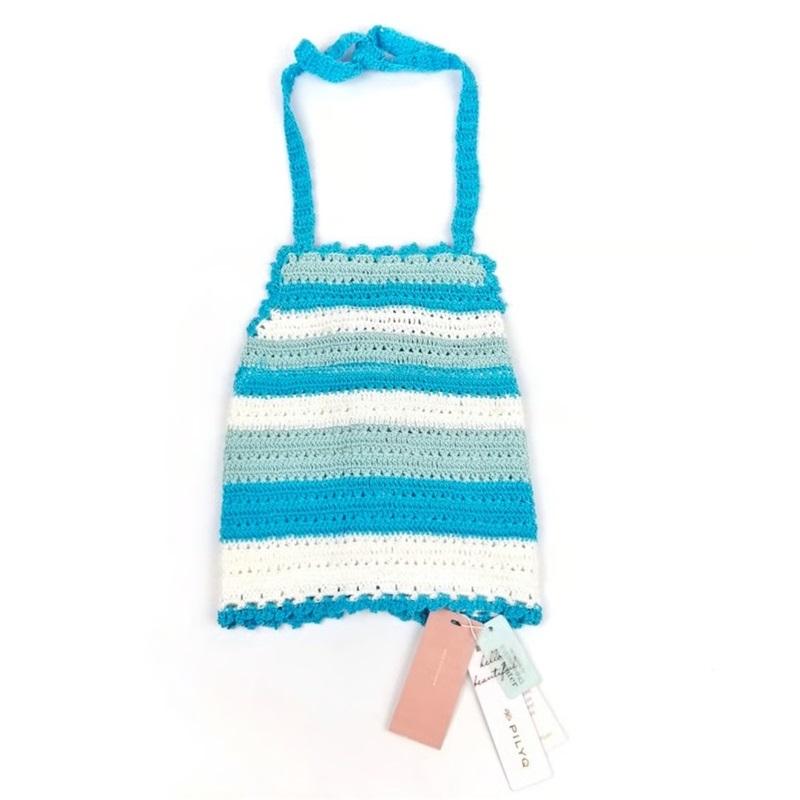 NWOT Pilyq D Blair Crochet High Neck Halter Bikini Swim Top 123250