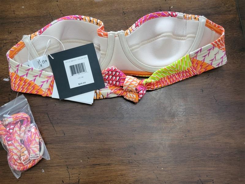 NWT Echo Havana Geo XS Underwire Bikini Top & Bottom Pink 123267