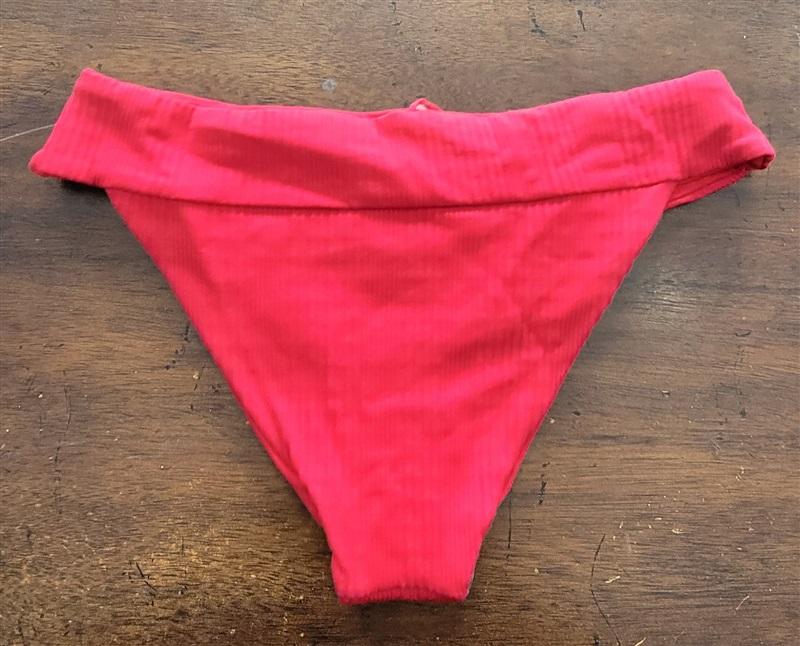 NWT L*Space XS Red Ribbed Veronica Bikini Bottom Swimwear 123270