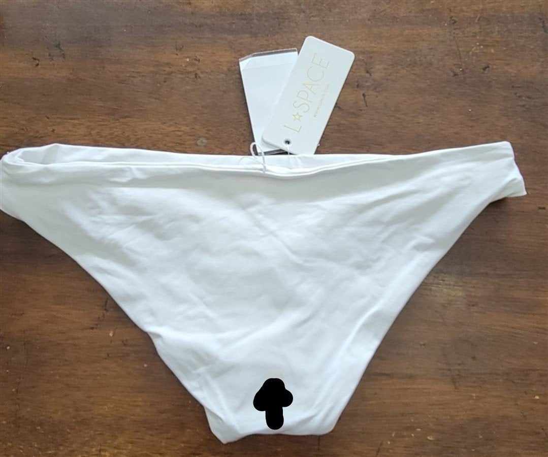 NWTD L Space Sandy XS White Reversible Cheeky Bikini Swim Bottom 123306