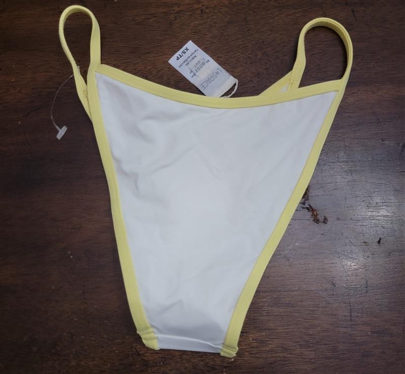 NWOTD L*Space M Foley Bitsy Bikini Bottom White Yellow 123336