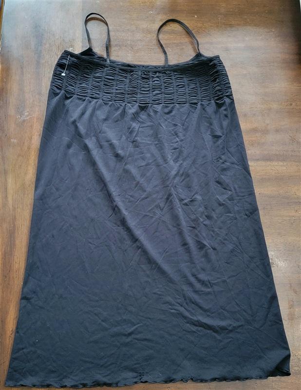 NWOT Last Tango M/L Black Scoop Neck Ruched Seamless Dress 123357