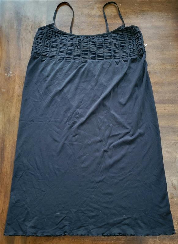 NWOT Last Tango M/L Black Scoop Neck Ruched Seamless Dress 123357