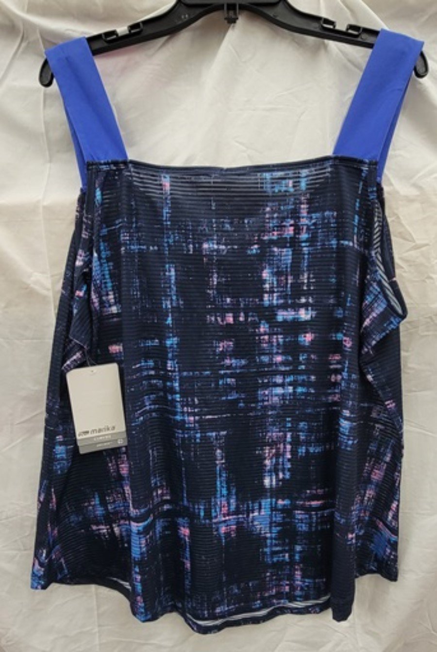 NWT Marika 1X Active Wear Tank Top Dazzling Blue 123364