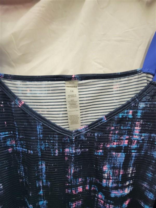 NWT Marika 1X Active Wear Tank Top Dazzling Blue 123364
