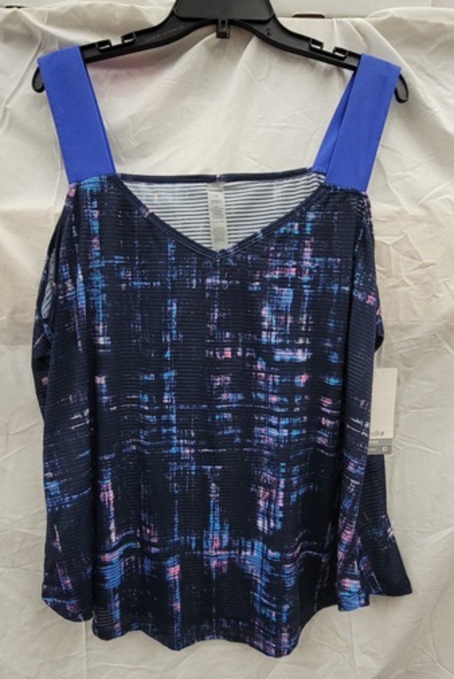 NWT Marika 1X Active Wear Tank Top Dazzling Blue 123364