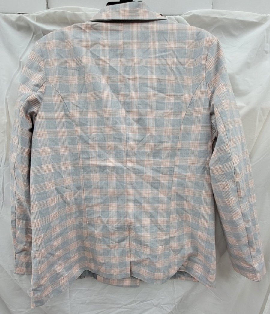 NWTD Coffee Shop New York L Gray Check Jacket Blazer 123366