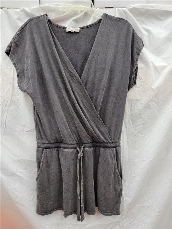 NWOT Michael Stars S Knit Jumper Romper Short Sleeve Surplice Gray 123372