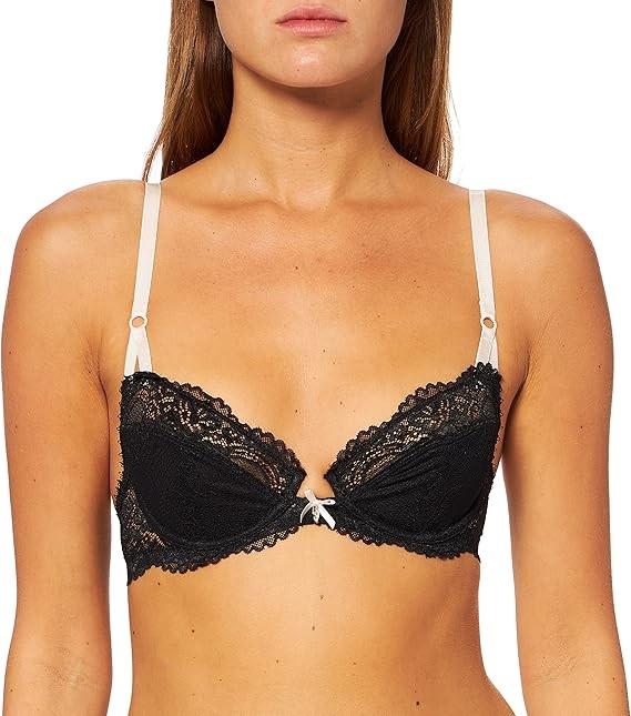 NWT Heidi Klumm 34DD Madeline 3 Part Cup Underwire Bra H76-835 Black 123376