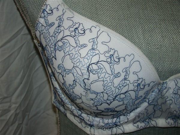 NWT OnGossamer 34DD Crop Bump-It-Up Bustier Bra G6955 Blue & White Floral 123391