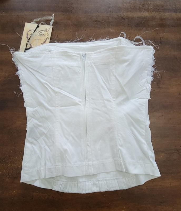 NWT Love Stitch S Rhinestone Pearl Lace Bustier Strapless Top 123404