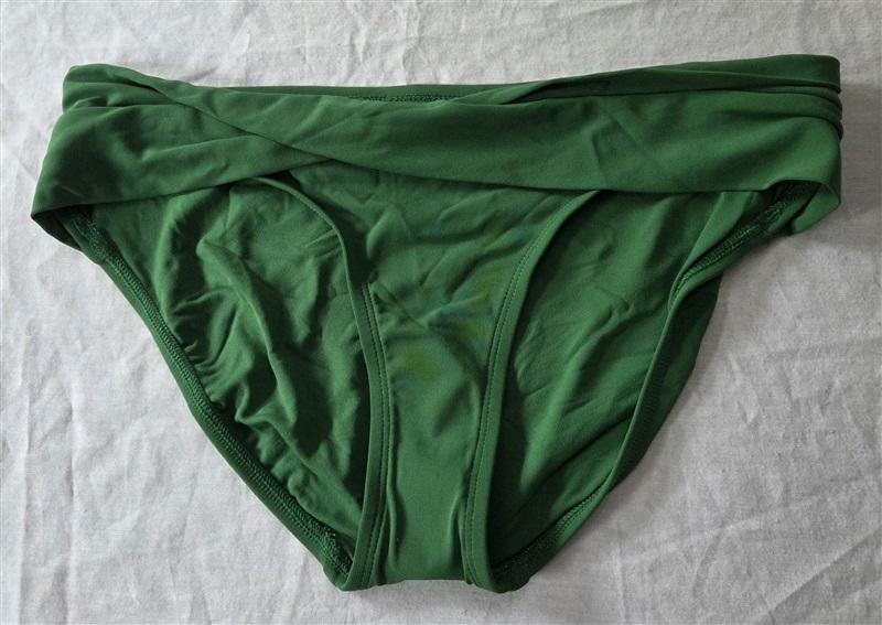 NWOT Robin Piccone Ava XS Twist Green Solid Full Bikini Swim Bottom 123408
