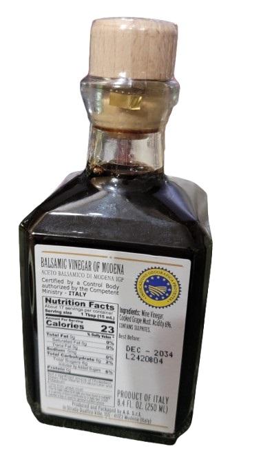 NWT Via Farini Acetaia Balsamic Vinegar of Modena White Label 123415