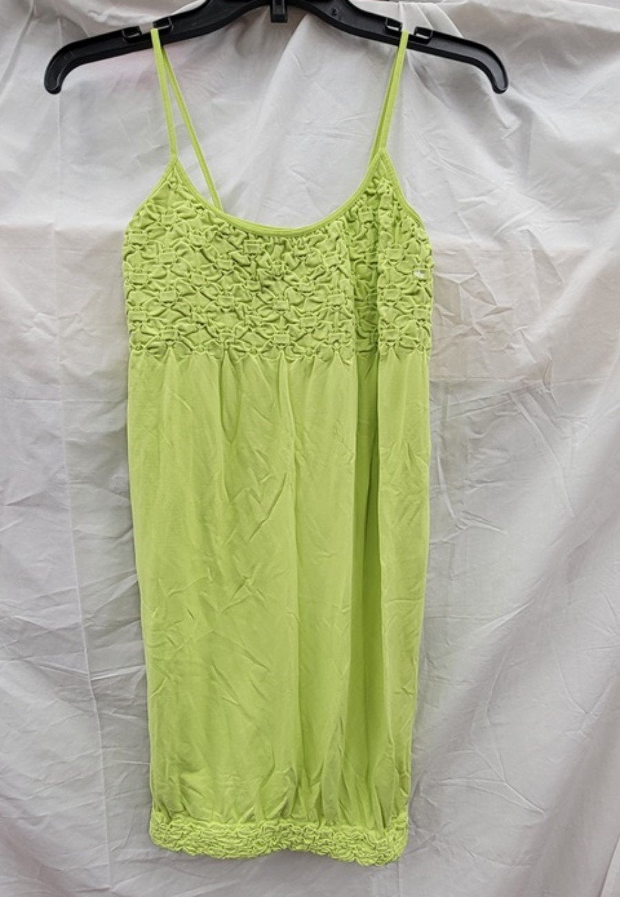 NWOT Last Tango S/M Lime Green Scoop Neck Ruched Seamless Dress 123431