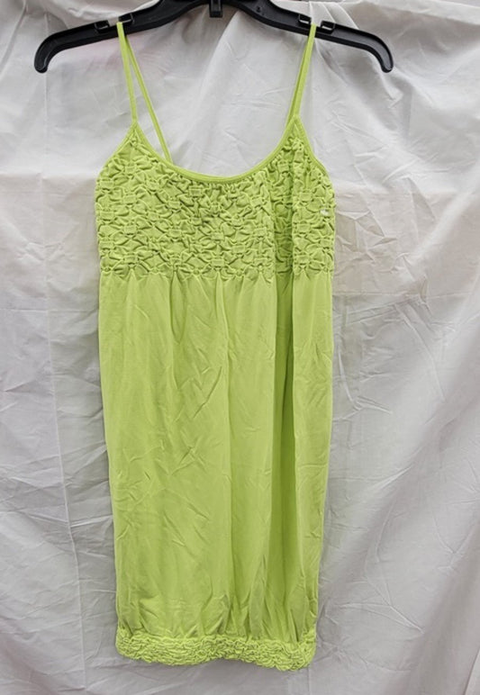 NWOT Last Tango S/M Lime Green Scoop Neck Ruched Seamless Dress 123431