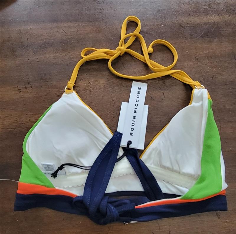 NWT Robin Piccone S Casey Color Block Bikini Top 123434