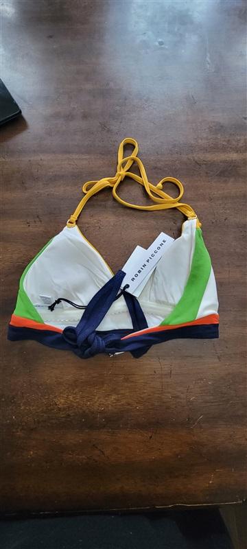 NWT Robin Piccone S Casey Color Block Bikini Top 123434