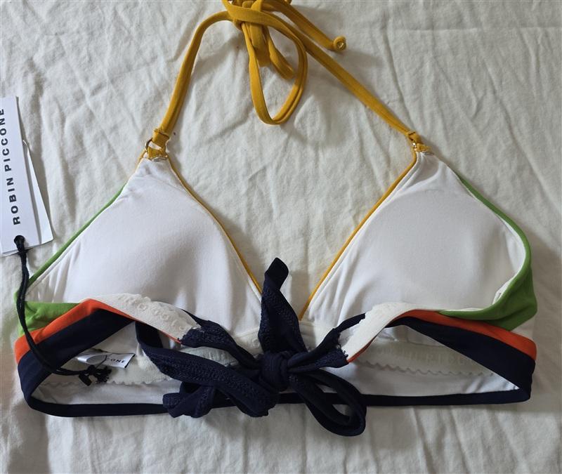 NWT Robin Piccone S Casey Color Block Bikini Top 123434