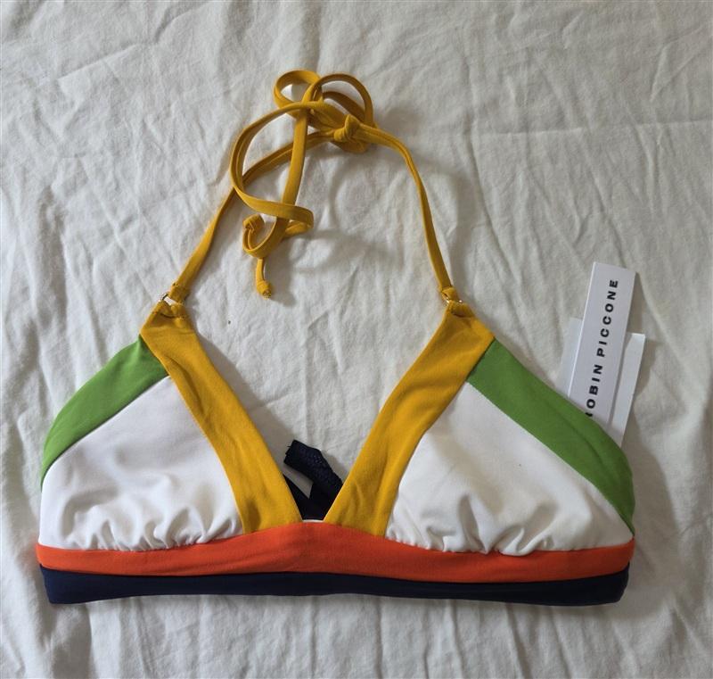 NWT Robin Piccone S Casey Color Block Bikini Top 123434