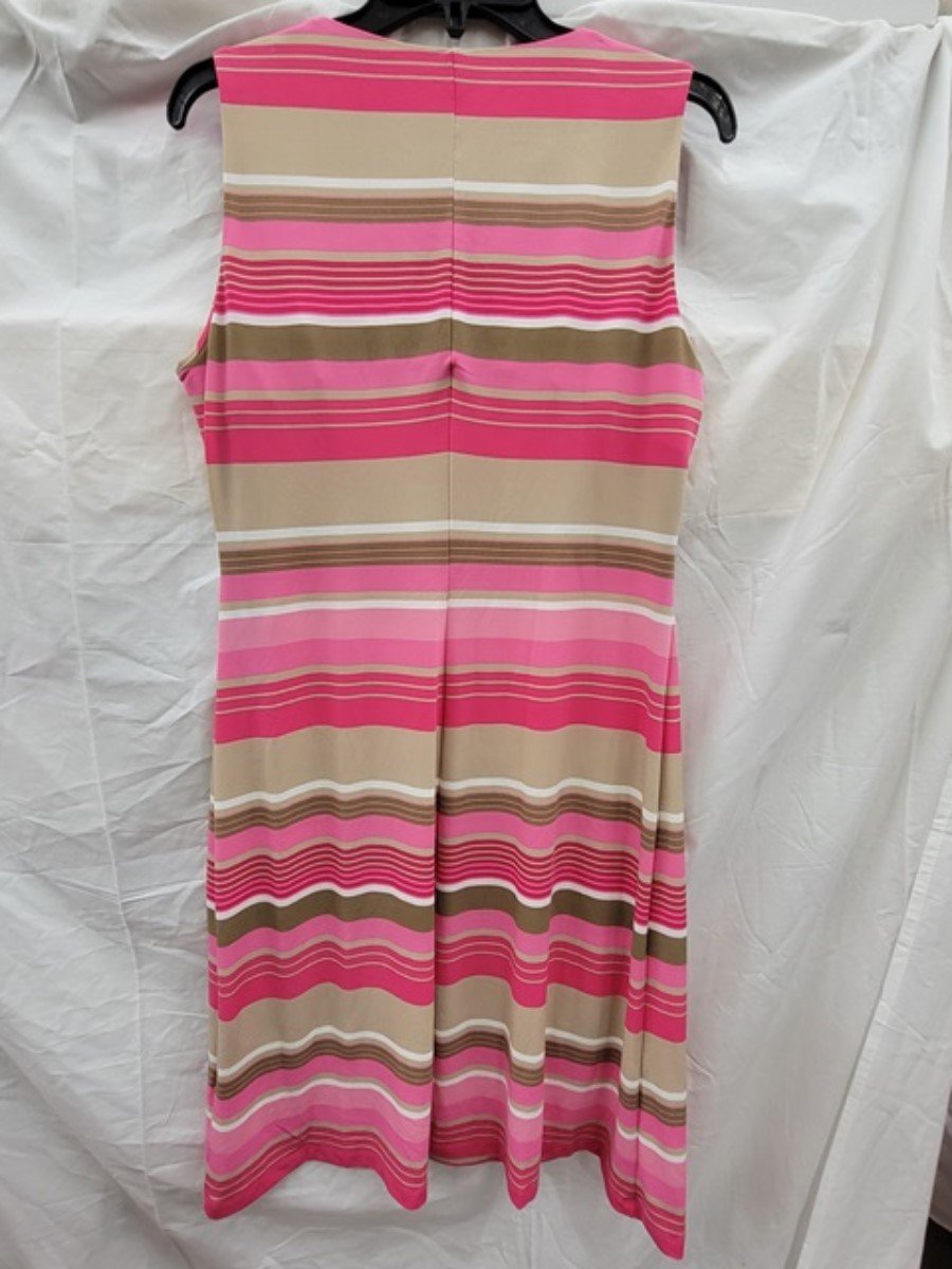 NWOT Tommy Hilfiger 6 Pink Striped Sleeveless Shift Dress 123437