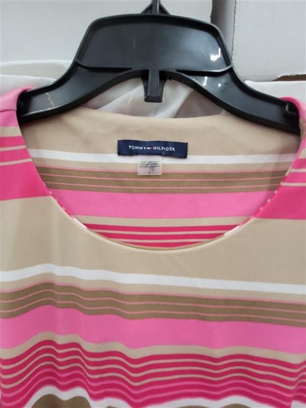 NWOT Tommy Hilfiger 6 Pink Striped Sleeveless Shift Dress 123437