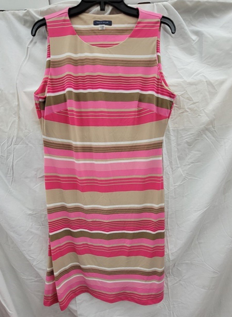 NWOT Tommy Hilfiger 6 Pink Striped Sleeveless Shift Dress 123437