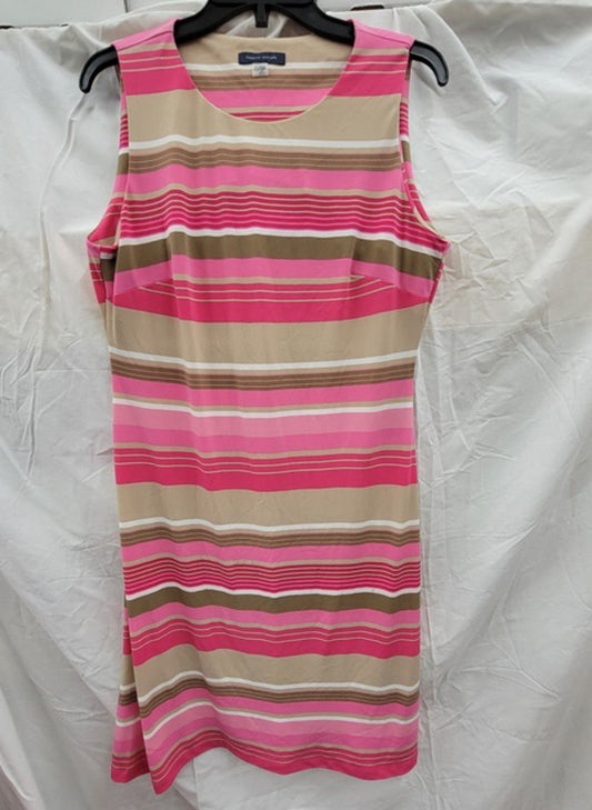 NWOT Tommy Hilfiger 6 Pink Striped Sleeveless Shift Dress 123437