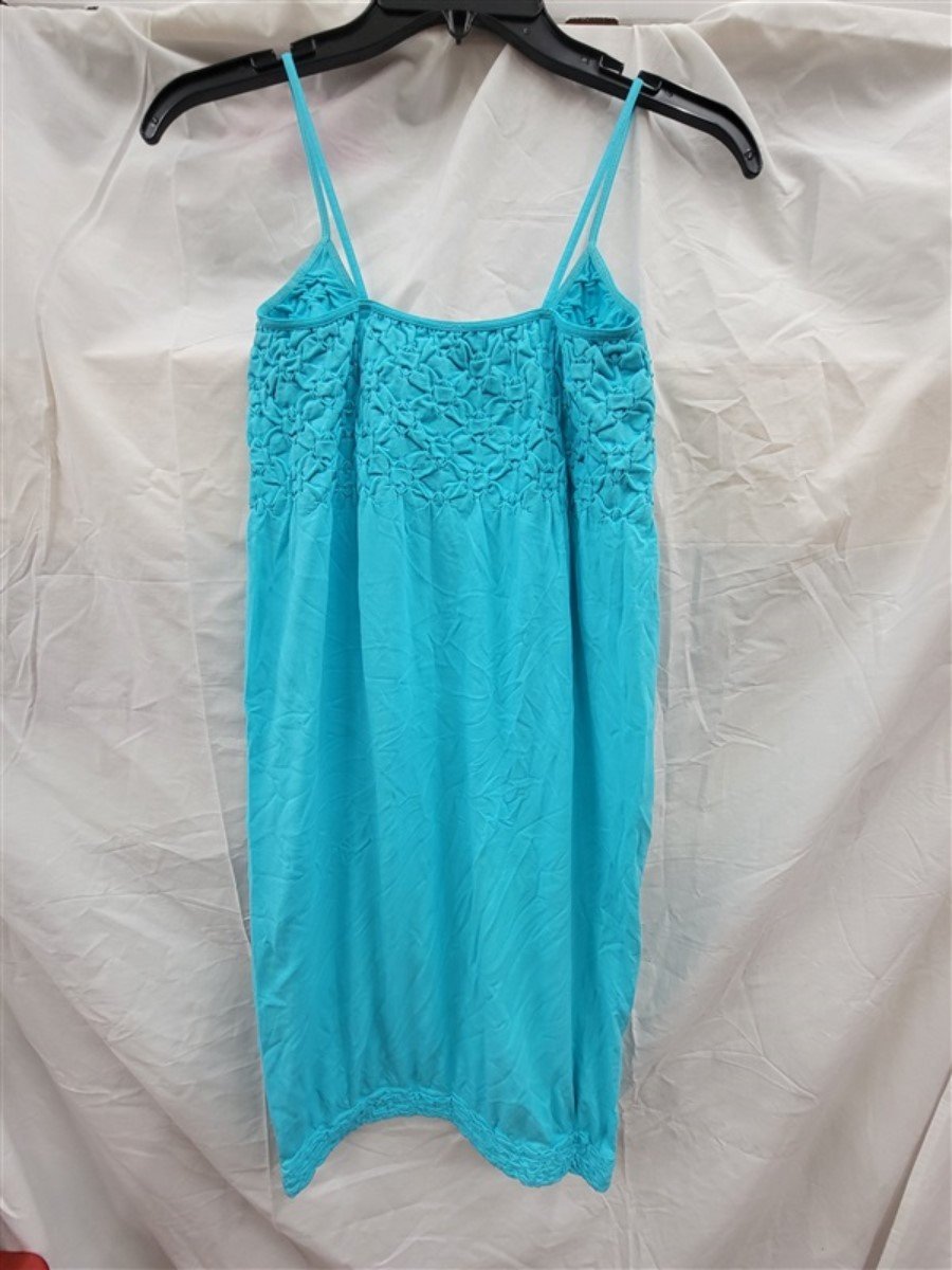 NWOT Last Tango S/M Aqua Blue Scoop Neck Ruched Seamless Dress 123440