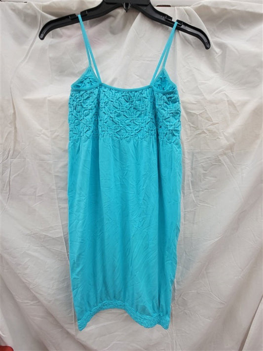 NWOT Last Tango S/M Aqua Blue Scoop Neck Ruched Seamless Dress 123440
