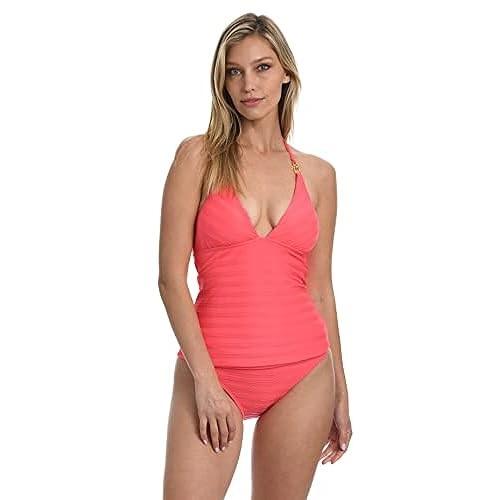 NWT La Blanca 6 Island Goddess Halter Tankini Top Swimsuit Top 123468