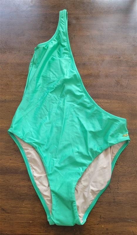 NWOT Pilyq PQ SM Emerald Phoebe 1 Shoulder Cut-Out 1PC Swimsuit 123469