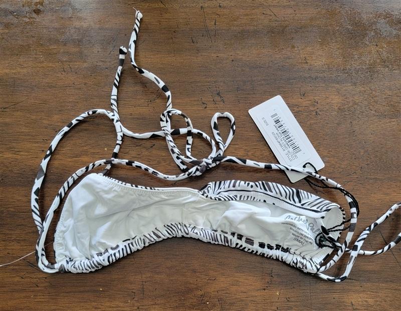 NWT Rachel Pally S Vanuata Gray Aloha Bandeau Bikini Swim Top 123481