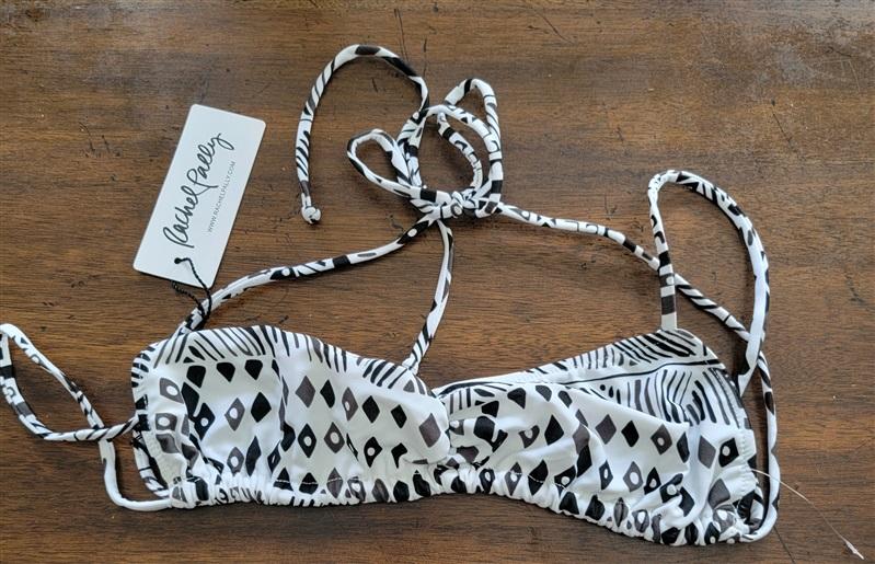 NWT Rachel Pally S Vanuata Gray Aloha Bandeau Bikini Swim Top 123481