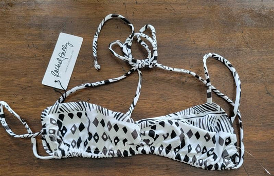 NWT Rachel Pally S Vanuata Gray Aloha Bandeau Bikini Swim Top 123481