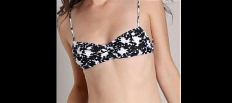 NWT Rachel Pally S Vanuata Punch Palm Frond Bandeau Bikini Swim Top 123488